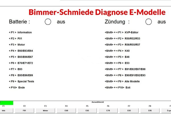 Diagnose Programm E-Modelle