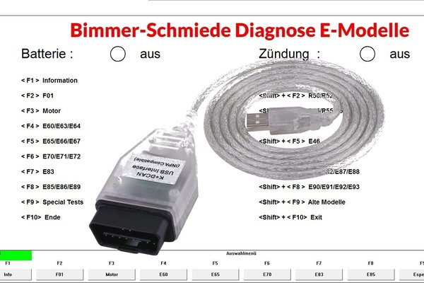 Diagnose Programm E-Modelle mit USB Kabel